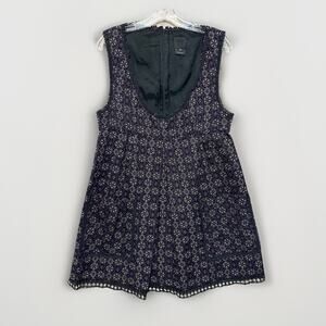 ANNA SUI Dress Babydoll Sz 8 Jumper Lace Low Key Grunge Heritage Edwardian